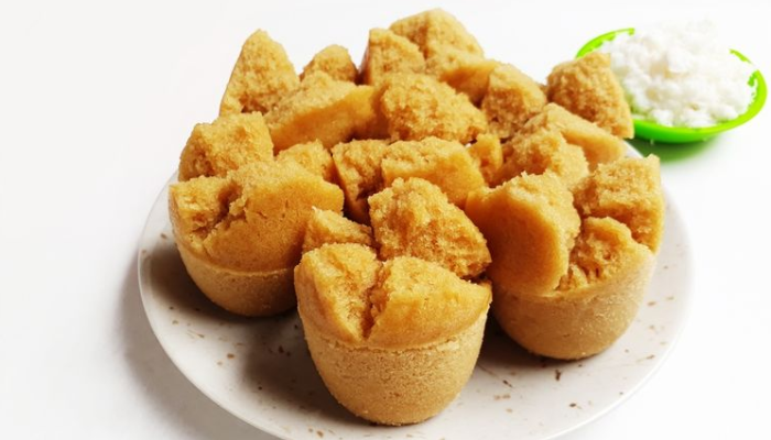 Gambar kue mangkuk dengan bahan gula merah.