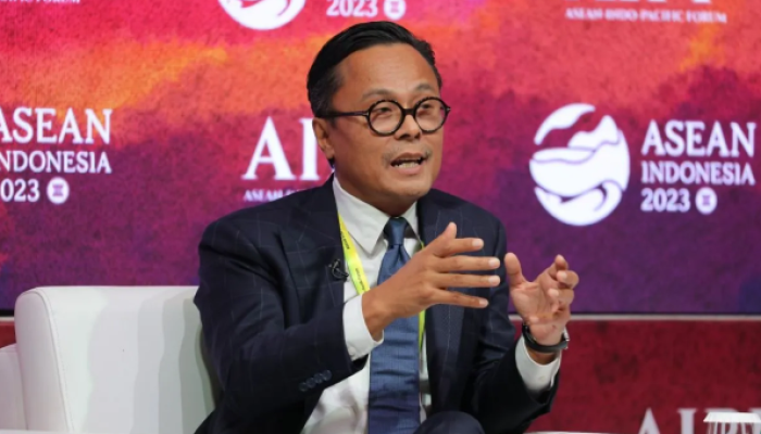 Dony Oskaria, Direktur Utama InJourney, berbicara dalam sesi panel diskusi yang diselenggarakan dalam ASEAN-Indo-Pacific Forum (AIPF) di Jakarta.