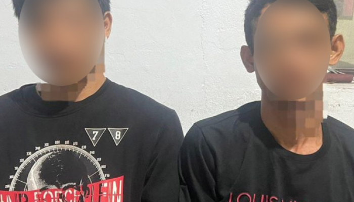 Personel Polsek Pineleng Polresta Manado mengamankan dua orang laki-laki tersangka pelaku Penyalahgunaan narkotika jenis sabu, Sabtu (2/9/2023).