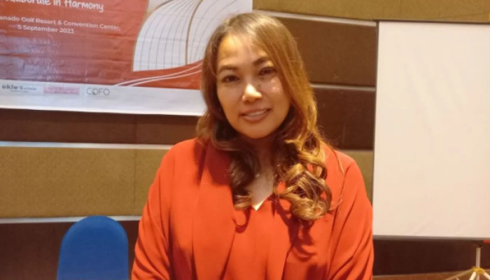 Ketua Umum Ikatan Nyong Noni Sulut Kartika Devi Kandouw-Tanos, di Manado.