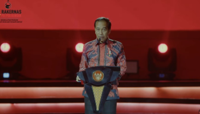 Presiden Joko Widodo dalam Rapat Kerja Nasional ke-IV PDIP di Jakarta International Expo, Kemayoran, Jakarta Pusat, Jumat (29/9/2023)