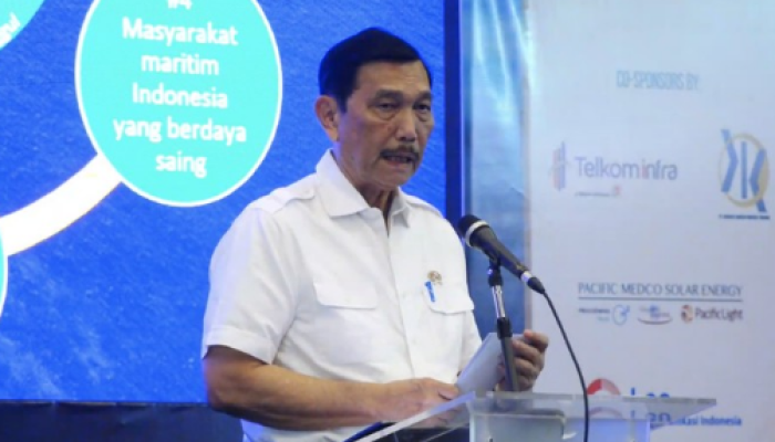 Menko Kemaritiman dan Investasi Luhut Binsar Pandjaitan dalam Marine Spatial Planning and Expo Service 2023.