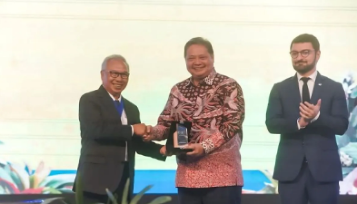 Airlangga Hartarto, Menko Perekonomian RI, berbicara di acara FIABCI Trade Mission 2023 di Jakarta pada Selasa, 19 September 2023.