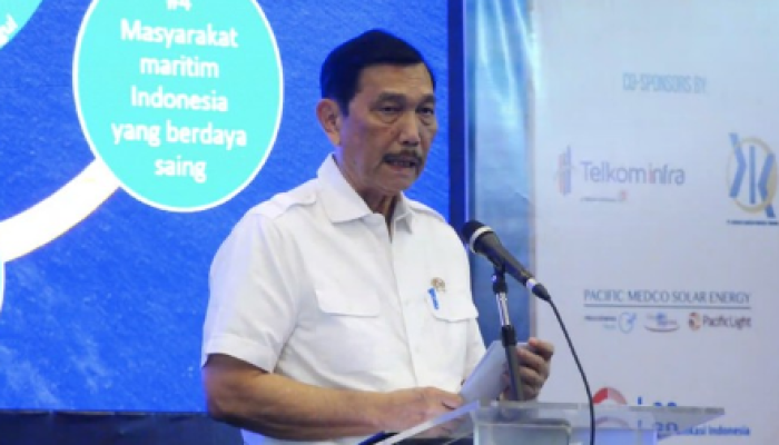 Foto: Luhut Binsar Pandjaitan di Marine Spatial Planning and Expo Service 2023.