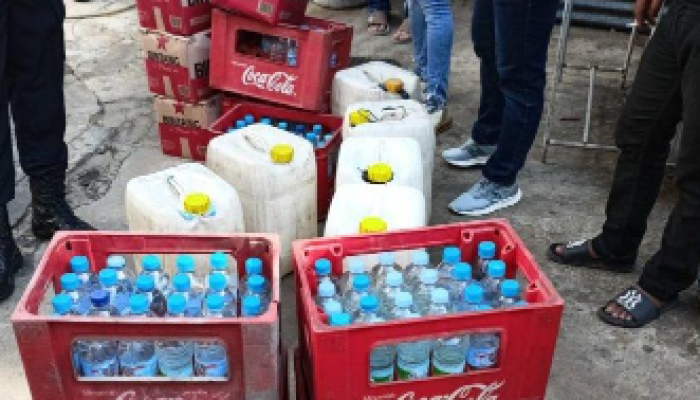 Polisi Gabungan Polres Bitung Amankan Ratusan Liter Miras.