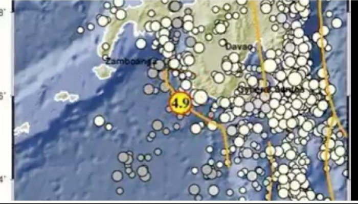 Sedang terjadi gempa bumi dengan magnitudo 4.9 di Tahunan, Kepulauan Sangihe, Sulawesi Utara.