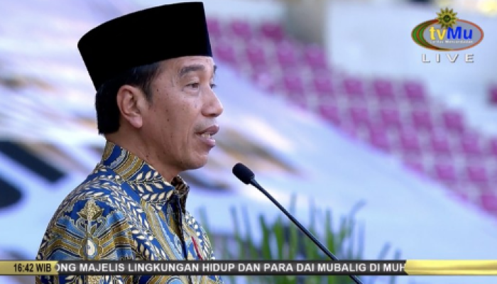 Presiden Joko Widodo dalam Acara Akbar KOKAM Pemuda Muhammadiyah (Screenshot dari Saluran YouTube tvMu Channel).