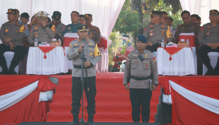 apel gelar pasukan, di Kawasan Megamas Manado, pada Senin (4/9) sore.