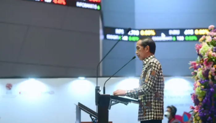 575 Presiden Jokowi Sambut Pembukaan Perdagangan BEI 2022 dan Umumkan Tingkat Vaksinasi COVID-19 di Indonesia.