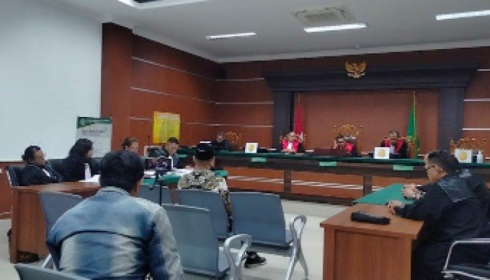 Sidang kasus korupsi PT Air Manado di PN Manado pada 26/9/2023.