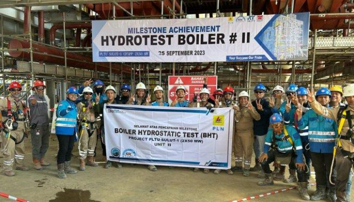 Pada awal pekan ini, PLTU Sulut-1 di Binjeita telah berhasil melewati uji hydrotest boiler.