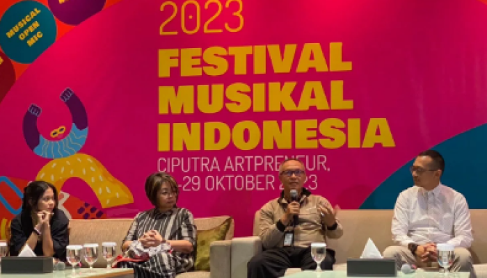 Edi Irawan, Ketua Tim Kerja Apresiasi dan Literasi Musik Kemendikbudristek, dalam Konferensi Pers Festival Musik Indonesia (FMI) 2023 di Jakarta.